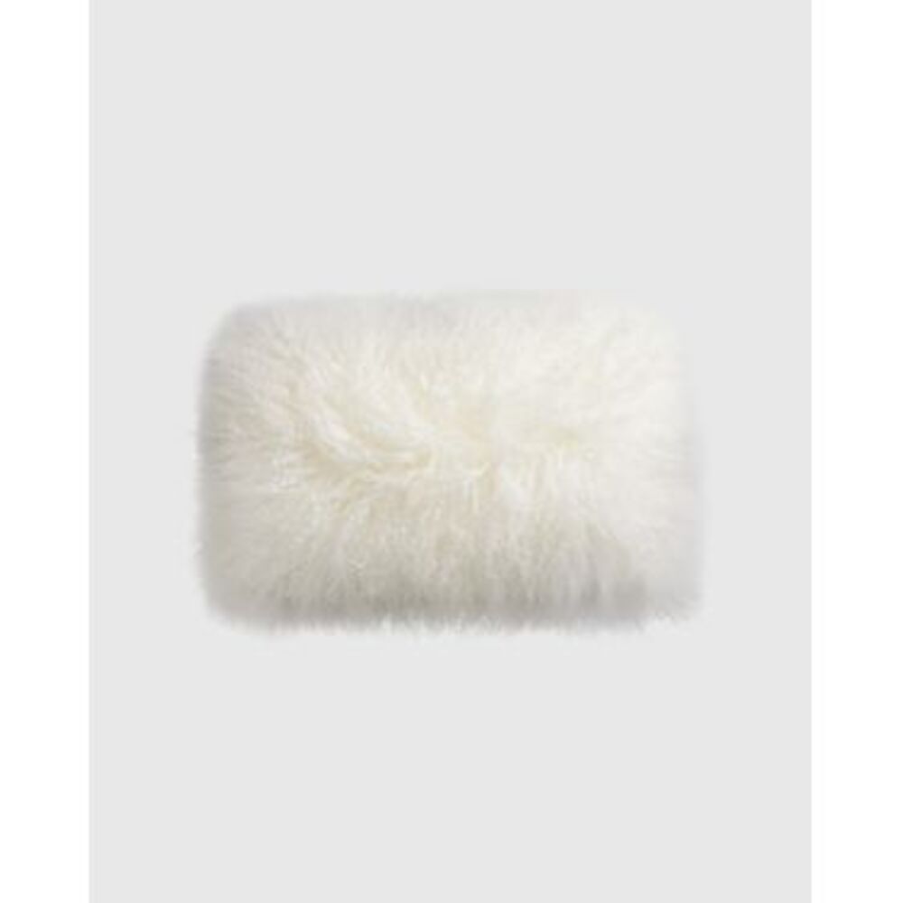 Quince Home Luxe Mongolian Lamb Lumbar Pillow Cover Ivory Bedding 12X20